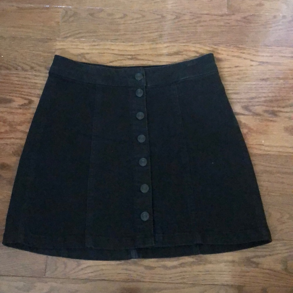 Mudd button front mini skirt - black